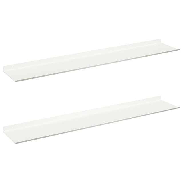 vidaXL Schwebendes Regal 2 Stk Weiß 100 x 18 x 2,5 cm Stahl 8004054