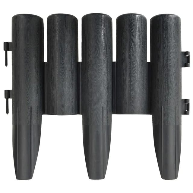 vidaXL Rasenkanten 36 Stk Anthrazit 10 m PP 314681