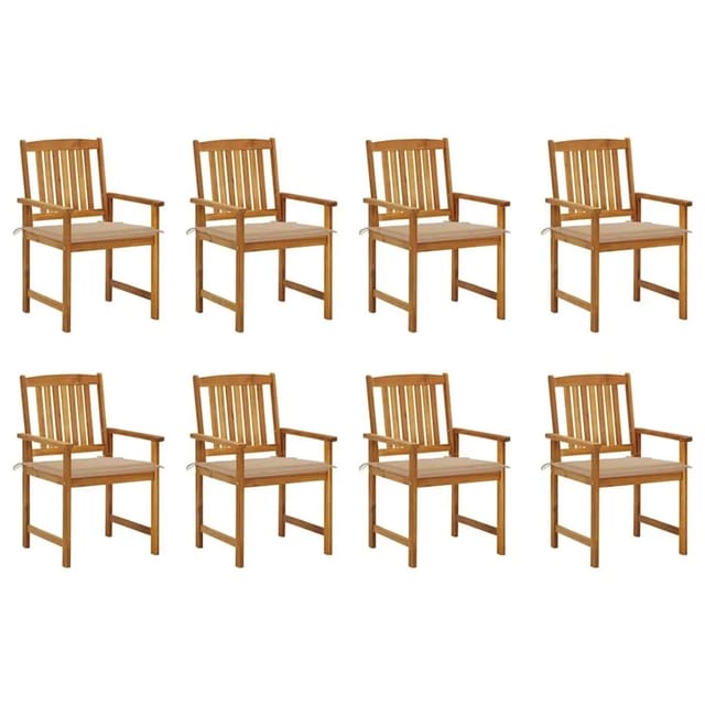 vidaXL Gartenstühle mit Kissen 8 Stk Massivholz Akazie 3078169