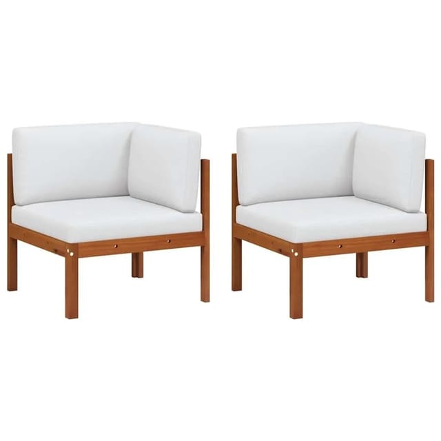 vidaXL Garten-Ecksofas 2 Tlg mit Kissen Holz Akazie & Seil 312424