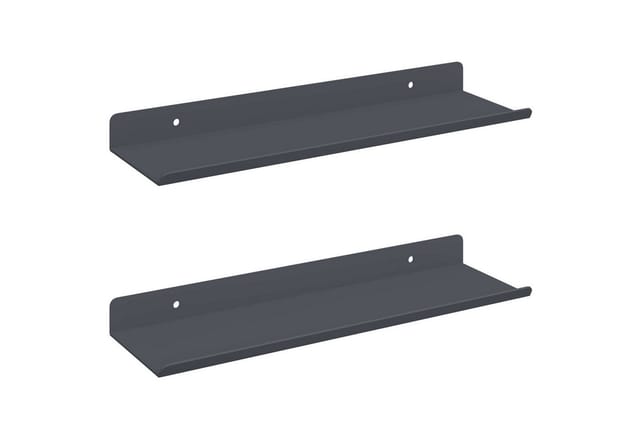 vidaXL Schwebendes Regal 2 Stk Anthrazit 30 x 9 x 2,5 cm Stahl 8003940
