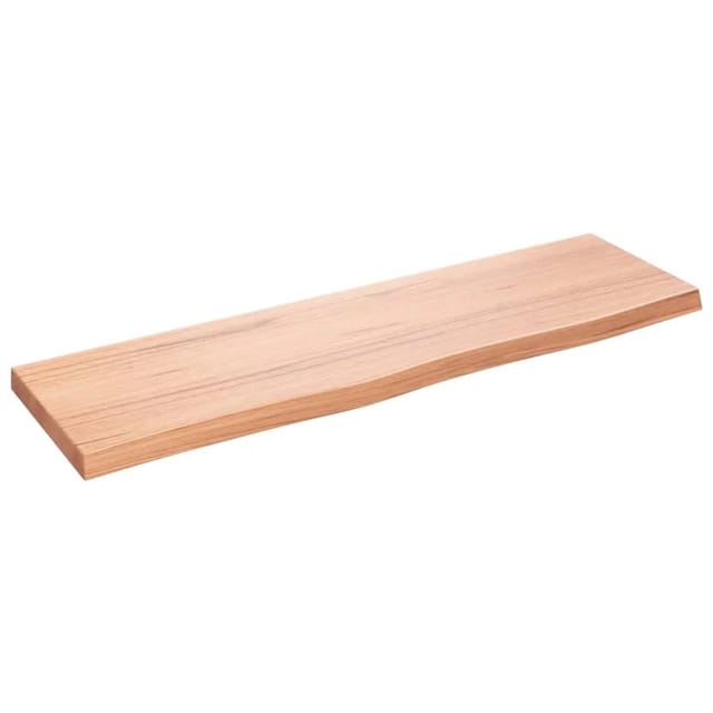 vidaXL Wandregal Hellbraun 100x30x2-4 cm Massivholz Eiche Behandelt 363681