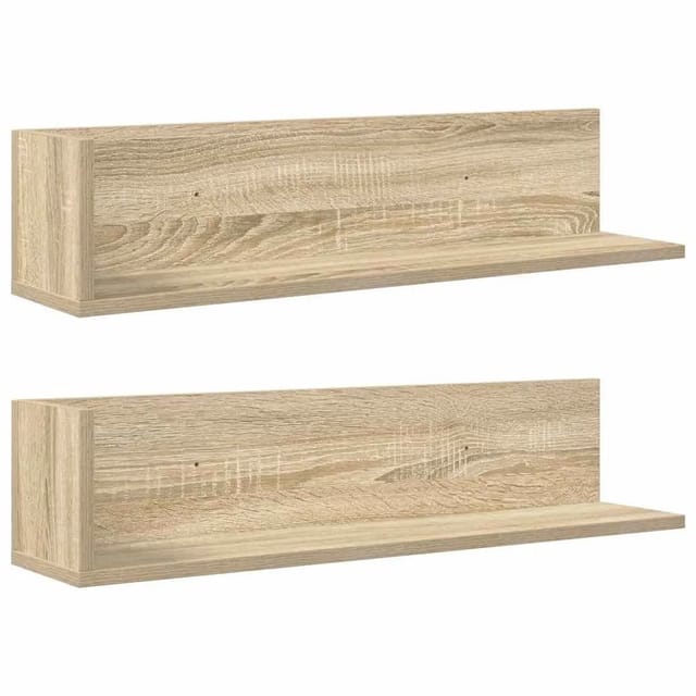 vidaXL Wandregale 2 Stk Sonoma-Eiche 75x16,5x16,5 cm Holzwerkstoff 860033