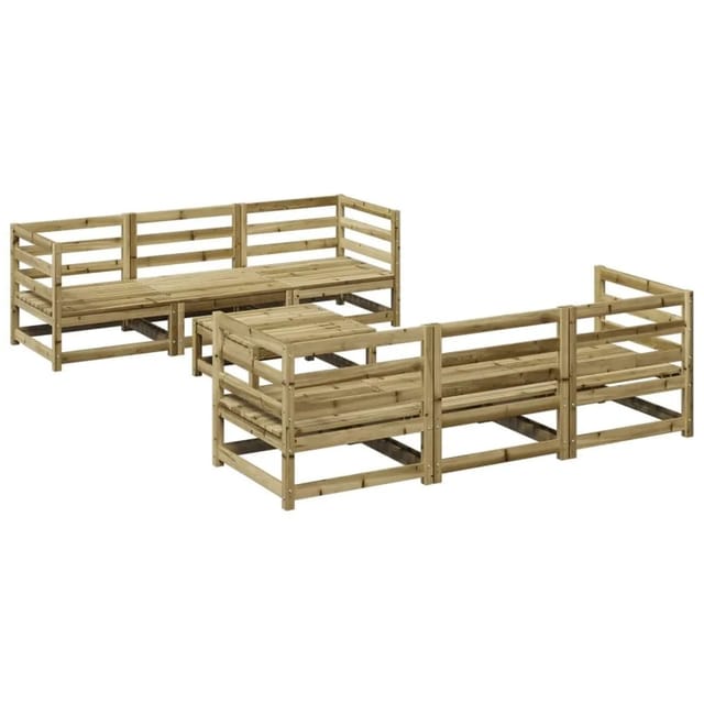 vidaXL 7 Tlg Garten-Sofagarnitur Kiefernholz Imprägniert 3299300