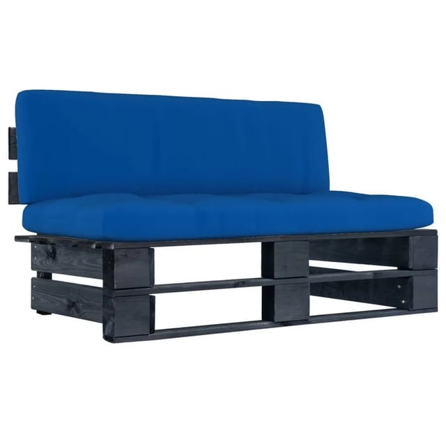 vidaXL Garten-Mittelsofa aus Paletten Schwarz Kiefernholz Imprägniert 3066514