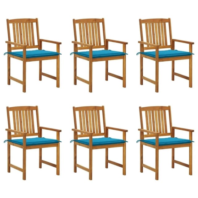 vidaXL Gartenstühle mit Kissen 6 Stk Massivholz Akazie 3078155