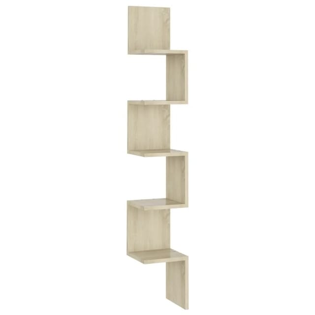 vidaXL Wand-Eckregal Sonoma-Eiche 20x20x127,5 cm Holzwerkstoff 807280