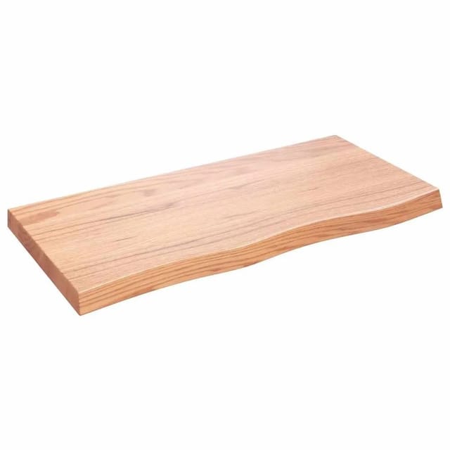 vidaXL Wandregal Hellbraun 100x50x2-6 cm Massivholz Eiche Behandelt 363688