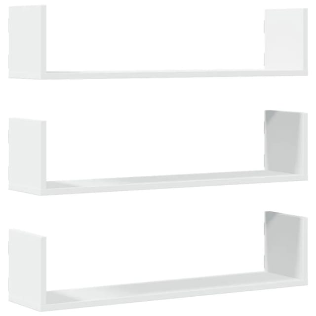 vidaXL Wandregale 3 Stk Weiß 80x18x18 cm Holzwerkstoff 853290