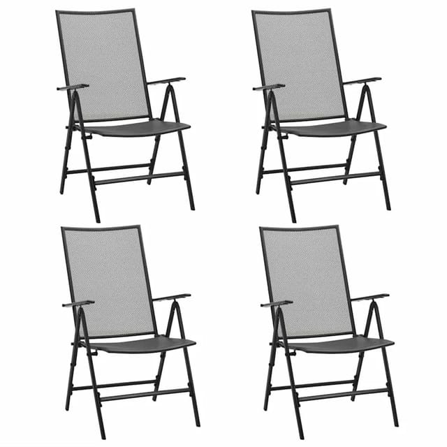 vidaXL Klappstühle 4 Stk Mesh Stahl Anthrazit 310153