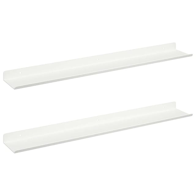 vidaXL Schwebendes Regal Wandmontiert 2 Stk Weiß 60 x 9 x 2,5 cm Stahl 8003970