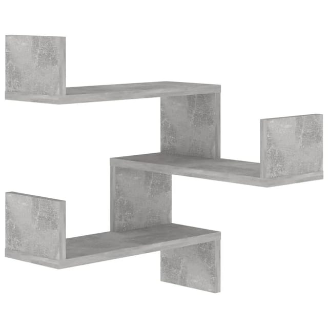 vidaXL Wand-Eckregal Betongrau 40x40x50 cm Holzwerkstoff 807231