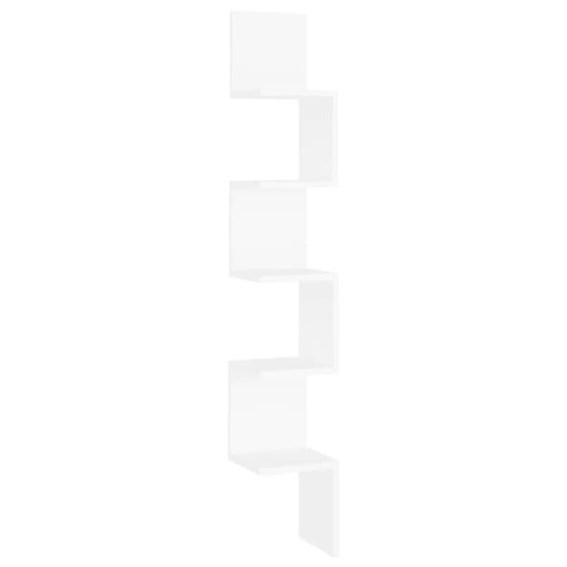vidaXL Wand-Eckregal Weiß 20x20x127,5 cm Holzwerkstoff 807277