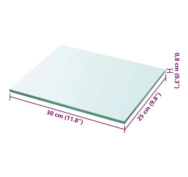 vidaXL Regalboden Glas Transparent 30x25 cm 243810