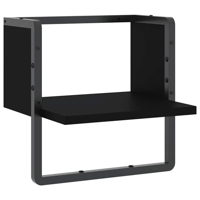 vidaXL Wandregal mit Stange Schwarz 30x25x30 cm 836278