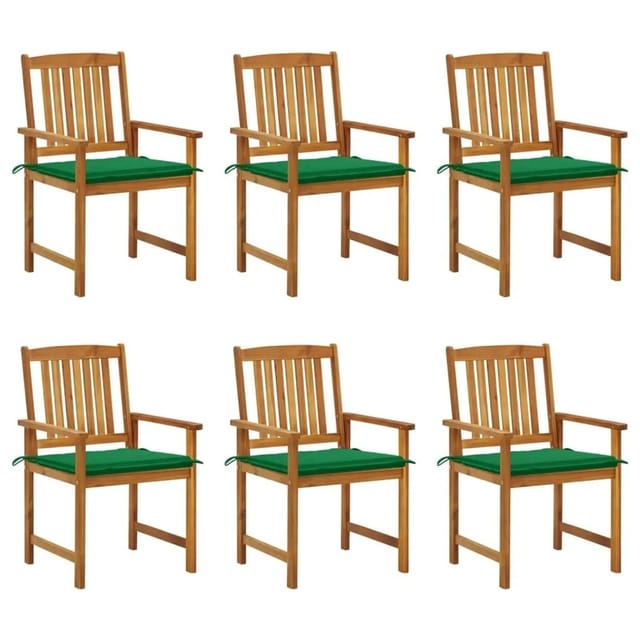 vidaXL Gartenstühle mit Kissen 6 Stk Massivholz Akazie 3078156