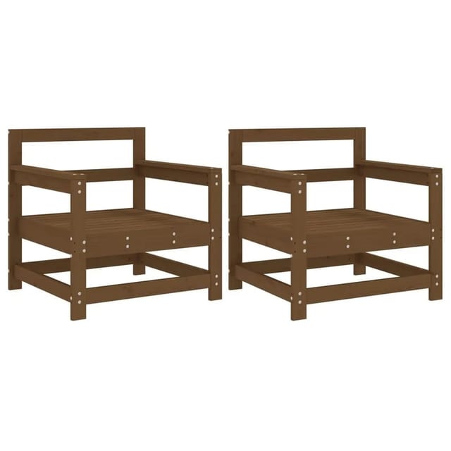 vidaXL Gartenstühle 2 Stk Honigbraun Massivholz Kiefer 825495