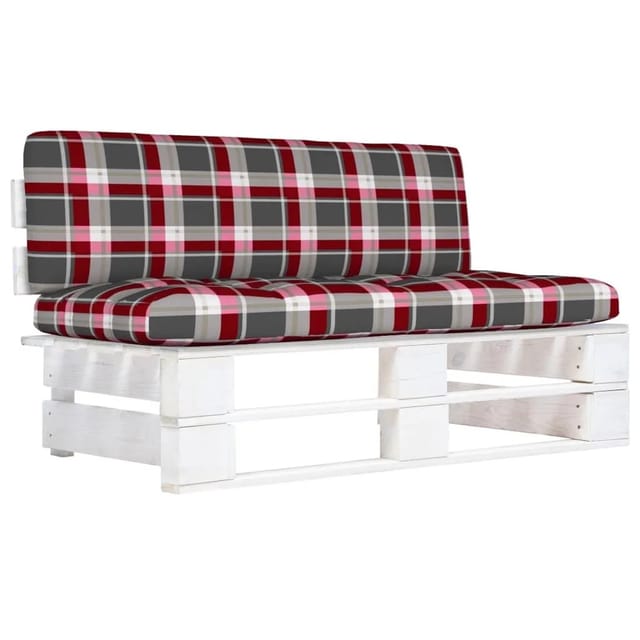 vidaXL Outdoor-Mittelsofa Paletten Kiefernholz Imprägniert Weiß 3066505