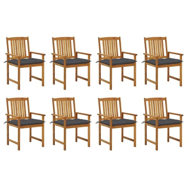 vidaXL Gartenstühle mit Kissen 8 Stk Massivholz Akazie 3078193