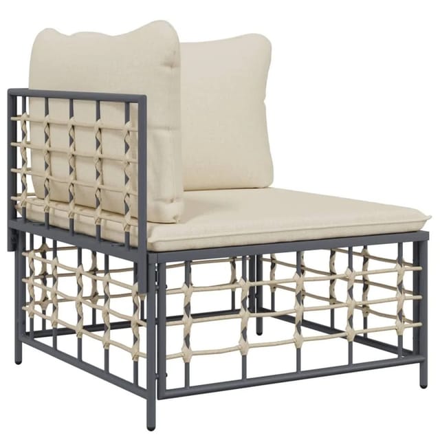 vidaXL Garten-Ecksofa mit Beige Kissen Poly Rattan 364130