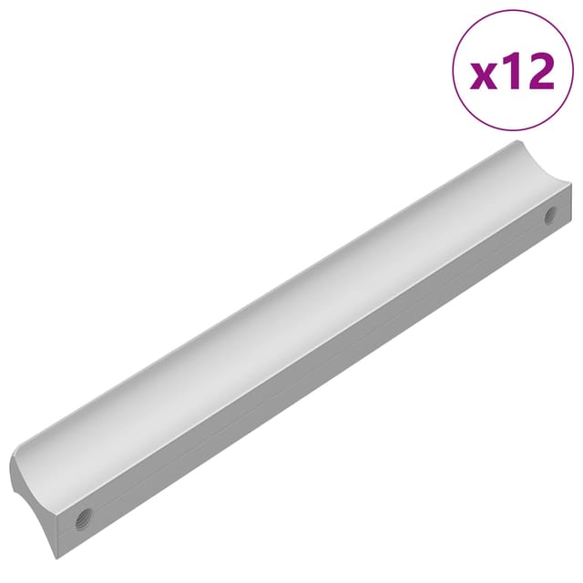 vidaXL Griff Uni 12 Stk Silber 105,7 x 7,4 x 15,5 mm Aluminium 864684
