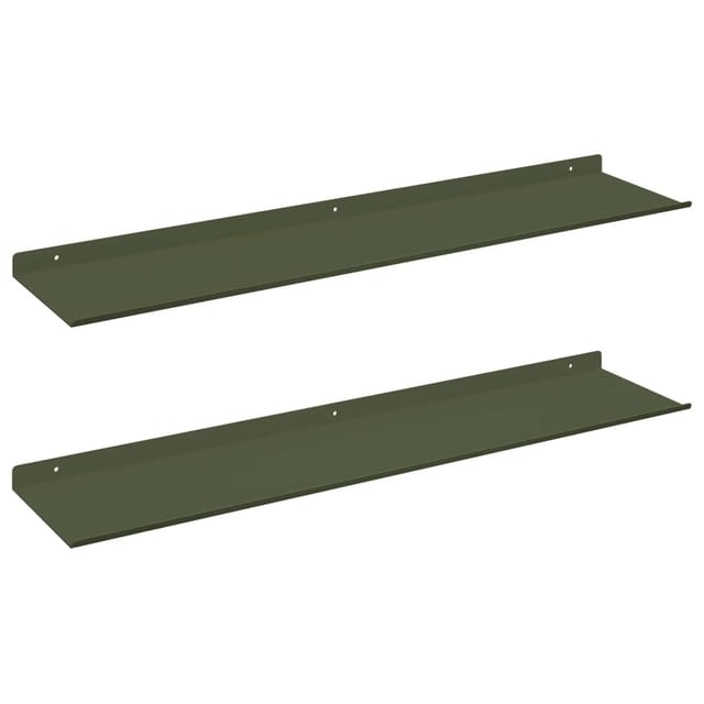 vidaXL Schwebendes Regal 2 Stk Olive Grün 80 x 18 x 2,5 cm Stahl 8004040