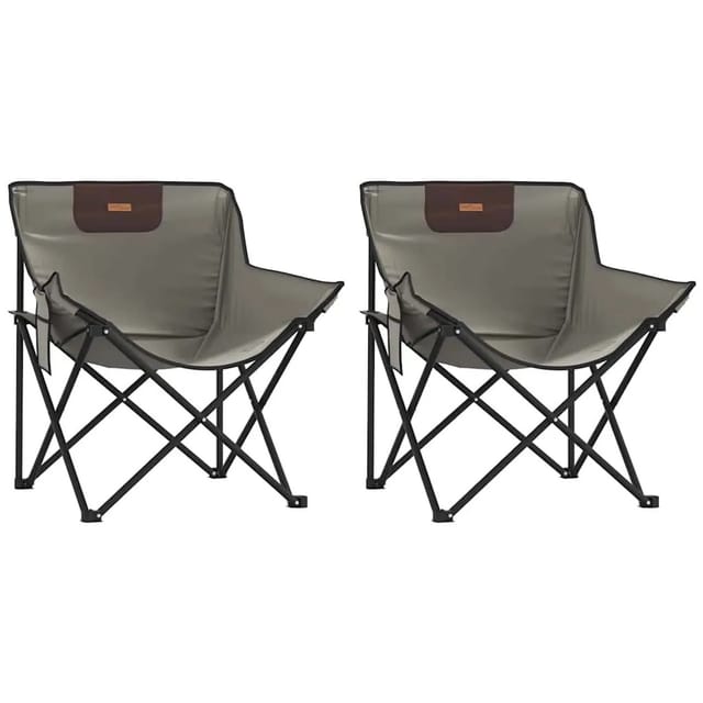 vidaXL Campingstühle 2 Stk mit Tasche Klappbar Grau 366550