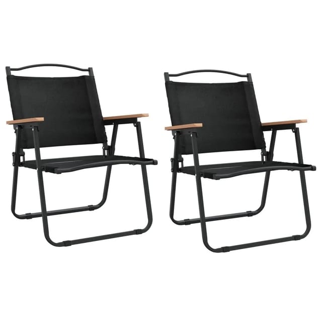 vidaXL Campingstühle 2 Stk Schwarz 54x55x78 cm Oxford-Gewebe 319485