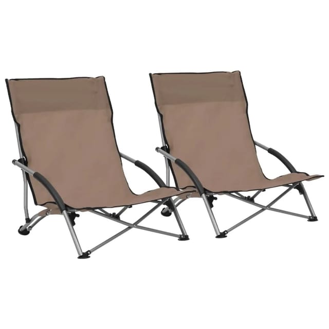 vidaXL Klappbare Strandstühle 2 Stk Taupe Stoff 312492