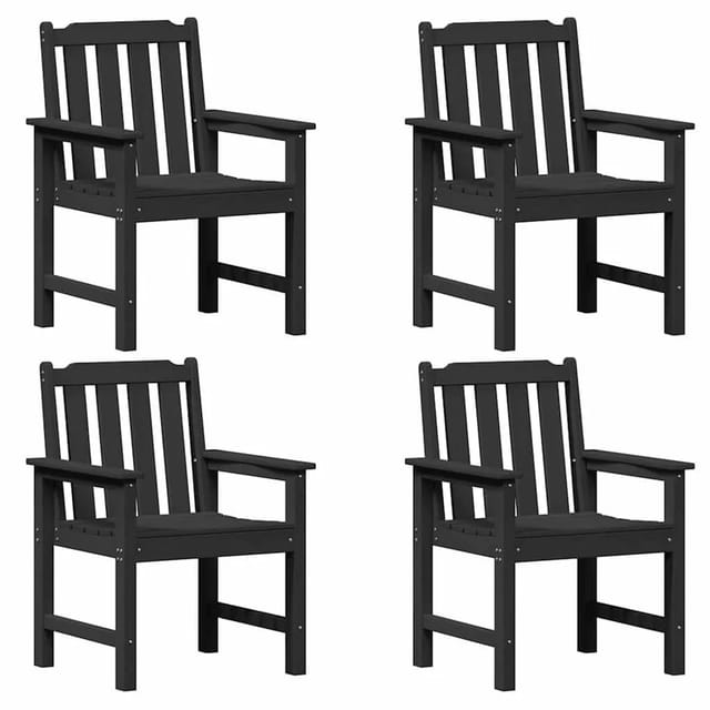 vidaXL Gartenstuhl 4 Stk Schwarz 65,5 x 59 x 88 cm Polyethylen 3335796