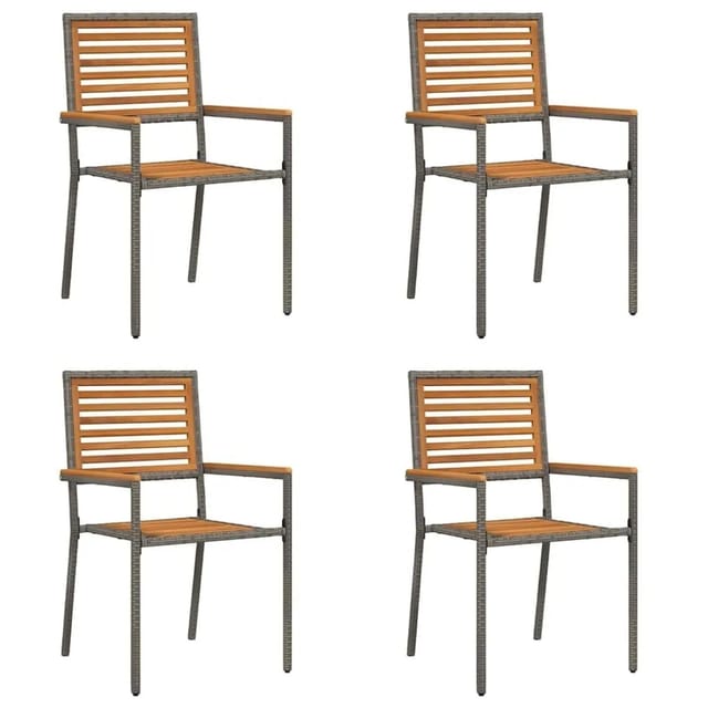 vidaXL Garten Stapelstühle 4 Stk Braun und Grau 3403059
