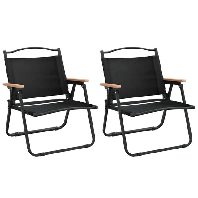 vidaXL Campingstühle 2 Stk Schwarz 54x43x59 cm Oxford-Gewebe 319482