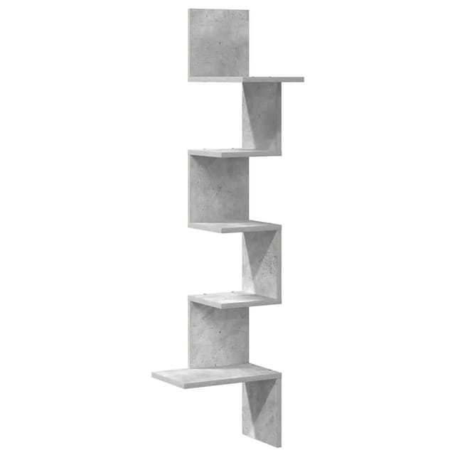 vidaXL Wand-Eckregal Betongrau 32x32x127,5 cm Holzwerkstoff 860520