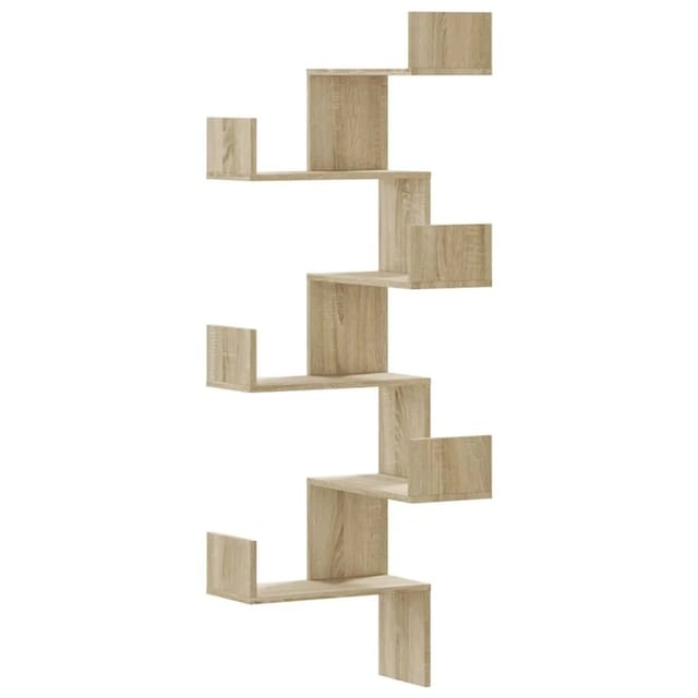 vidaXL Wand-Eckregal Sonoma-Eiche 45x45x147 cm Holzwerkstoff 852638