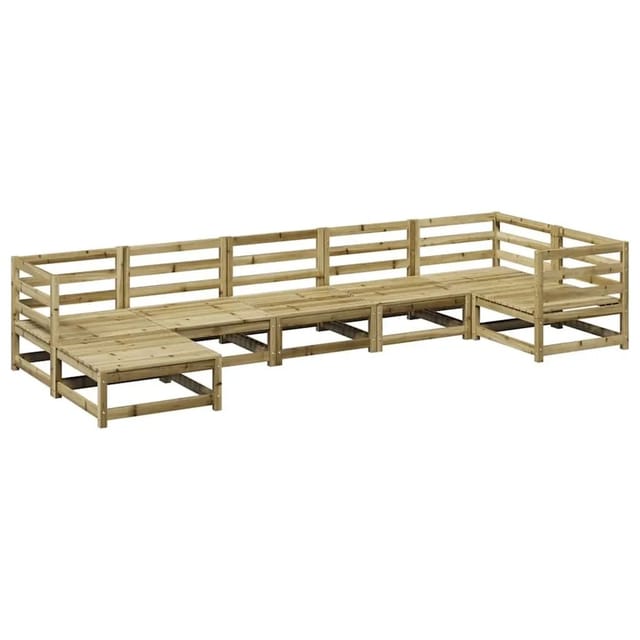 vidaXL 7 Tlg Garten-Sofagarnitur Kiefernholz Imprägniert 3299544