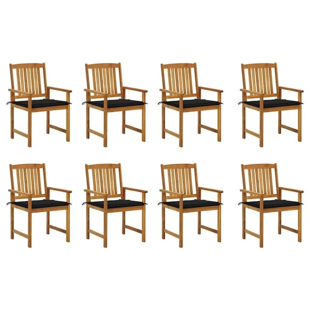 vidaXL Gartenstühle mit Kissen 8 Stk Massivholz Akazie 3078173