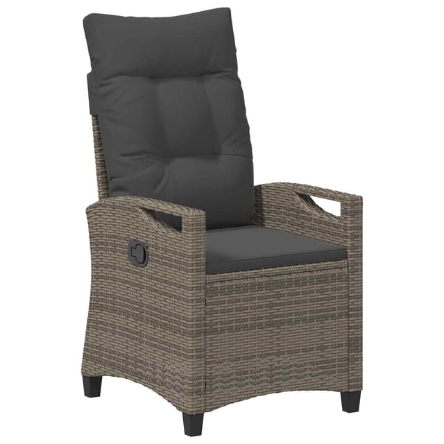 vidaXL Verstellbarer Gartenstuhl Grau und Dunkelgrau 56 x 60 x 112 cm 42026842