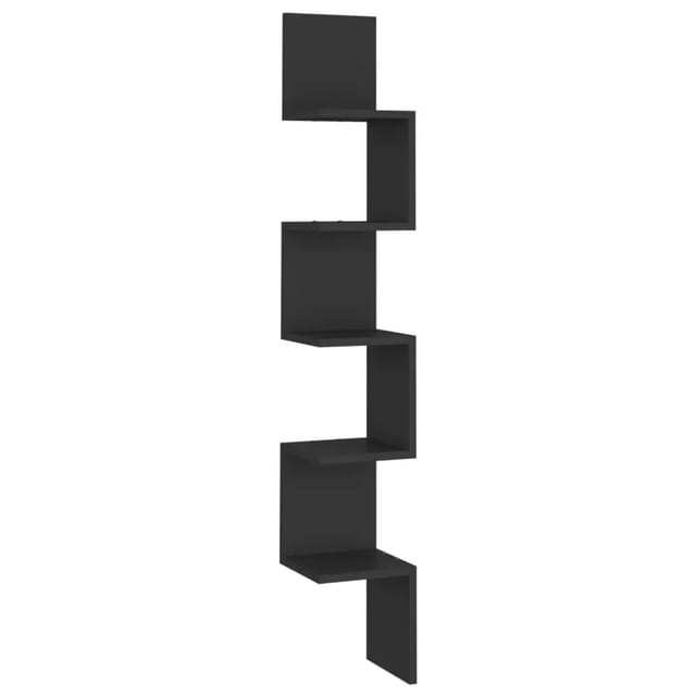 vidaXL Wand-Eckregal Schwarz 20x20x127,5 cm Holzwerkstoff 807278