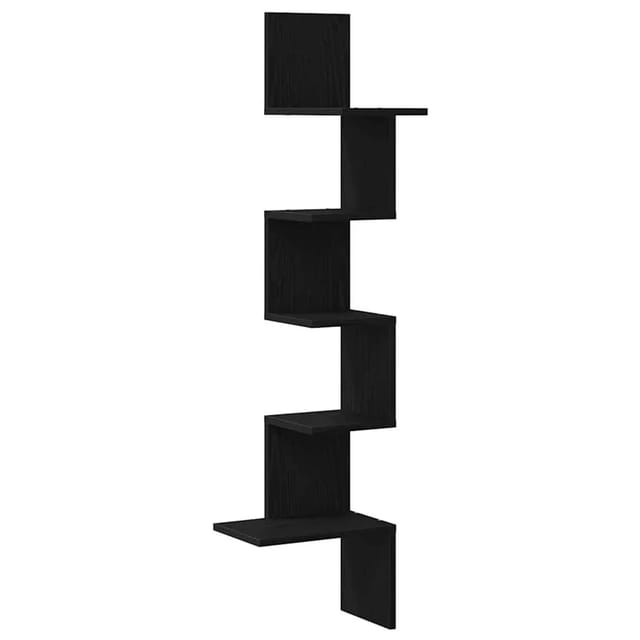 vidaXL Wand-Eckregal Schwarz 32x32x127,5 cm Holzwerkstoff 860518