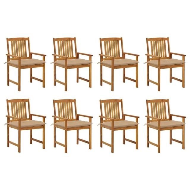 vidaXL Gartenstühle mit Kissen 8 Stk Massivholz Akazie 3078196