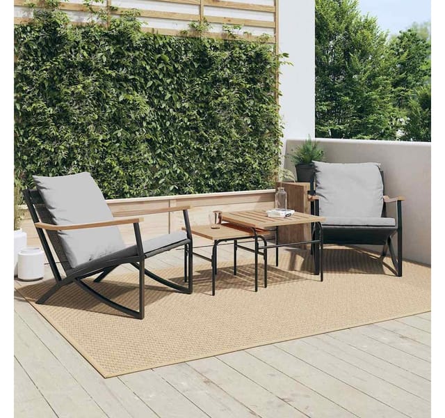 vidaXL Gartenstühle mit Kissen 2 Stk Schwarz Stahl 4009304