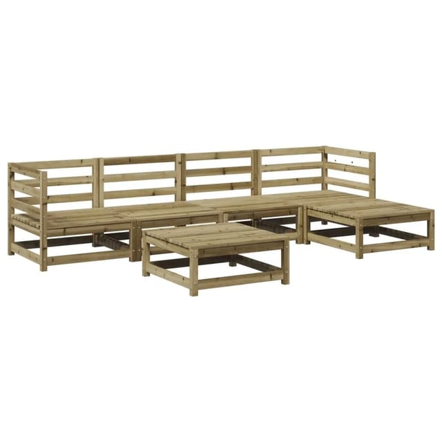 vidaXL 6 Tlg Garten-Sofagarnitur Kiefernholz Imprägniert 3299400