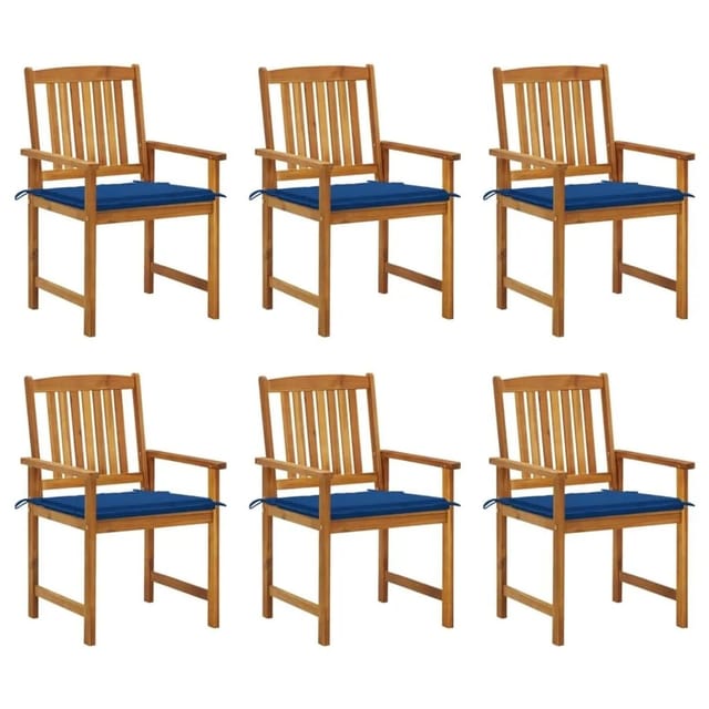vidaXL Gartenstühle mit Kissen 6 Stk Massivholz Akazie 3078161