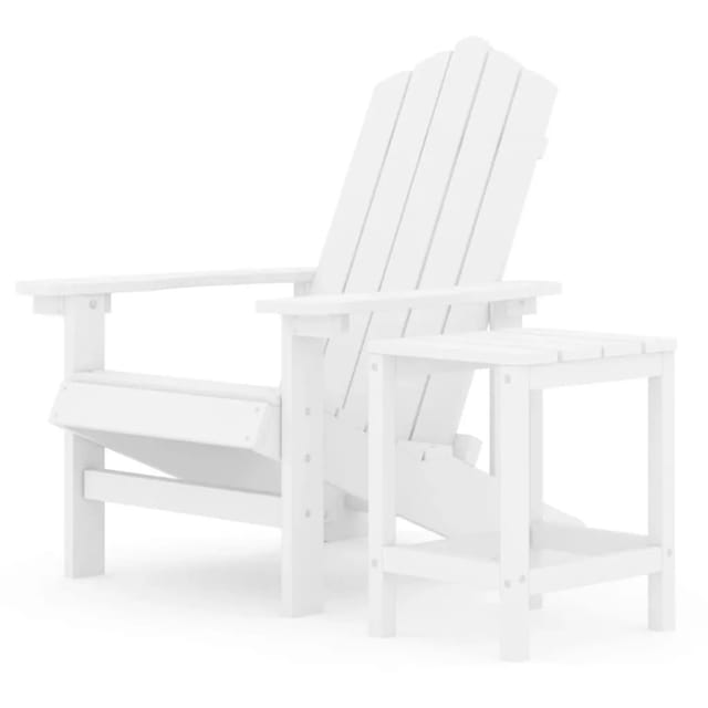 vidaXL Adirondack-Gartenstuhl mit Tisch HDPE Weiß 3095700