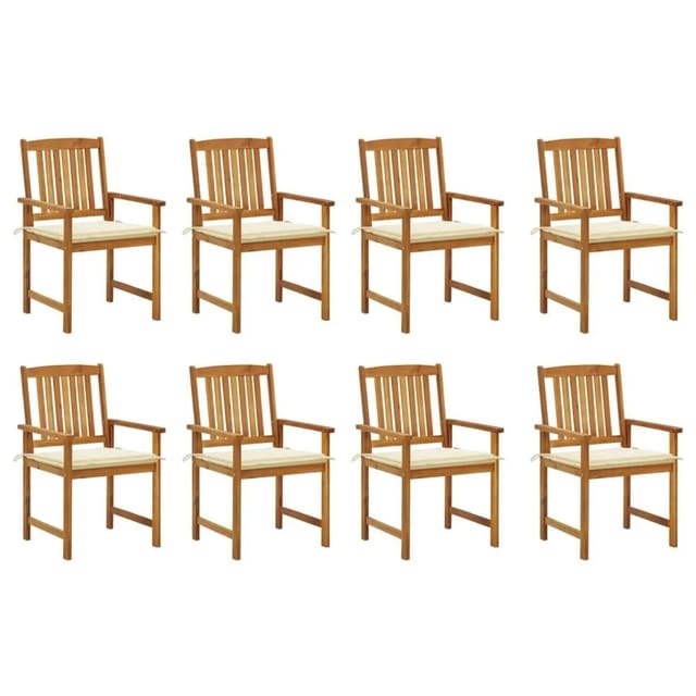 vidaXL Gartenstühle mit Kissen 8 Stk Massivholz Akazie 3078168