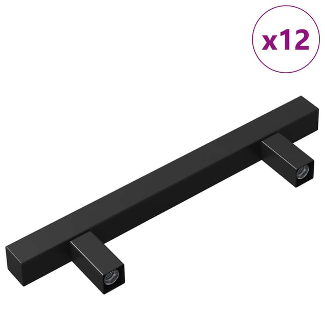 vidaXL Schrankgriff 12 Stk Schwarz 150 x 12,3 x 35,2 mm Edelstahl 864723