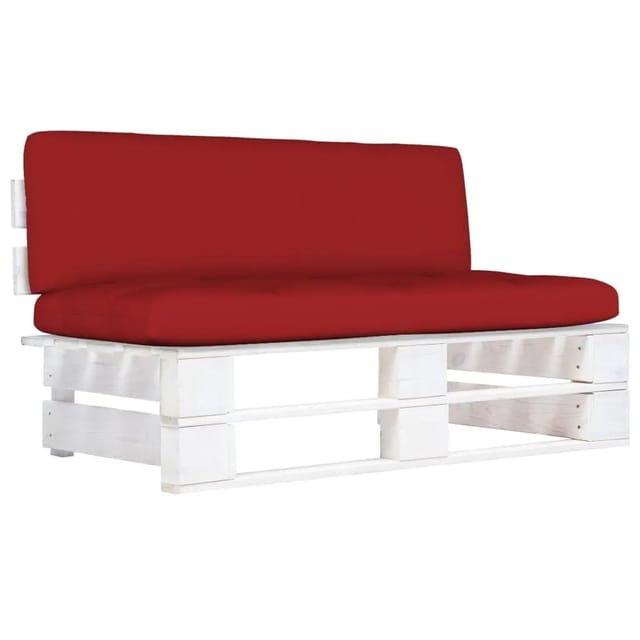 vidaXL Outdoor-Mittelsofa Paletten Kiefernholz Imprägniert Weiß 3066499