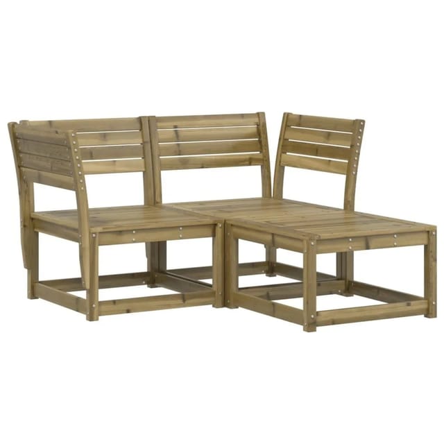 vidaXL 3 Tlg Garten-Sofagarnitur Kiefernholz Imprägniert 3216989