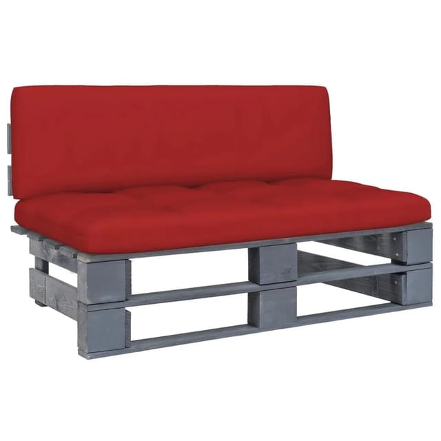vidaXL Outdoor-Mittelsofa Paletten Imprägniertes Kiefernholz Grau 3066487