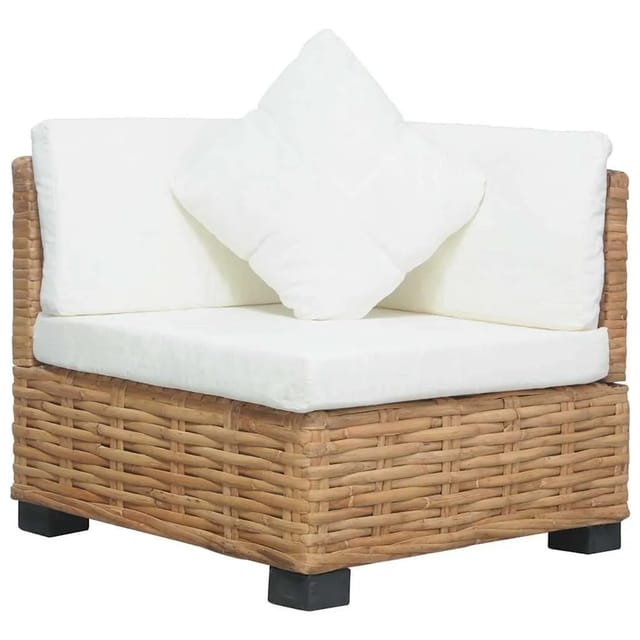 vidaXL Ecksofa mit Kissen Natur Rattan 286279